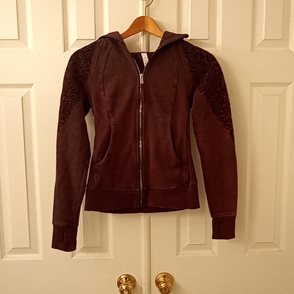Lululemon purple velvet sleeve accent scuba jacket